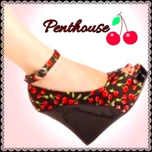 Penthouse Black and Red Cherry Pinup Platforms